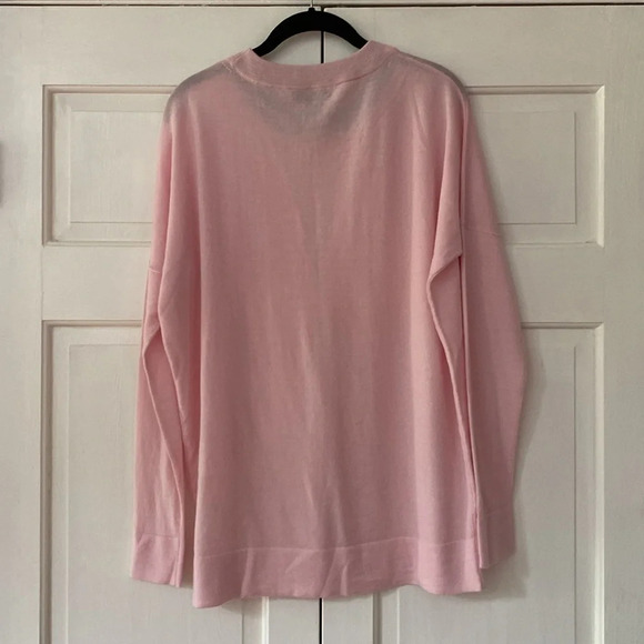 J. Crew Crew‎ Neck Margot Light Pink 100% Merino Wool Sweater Size S Oversized - Picture 10 of 10